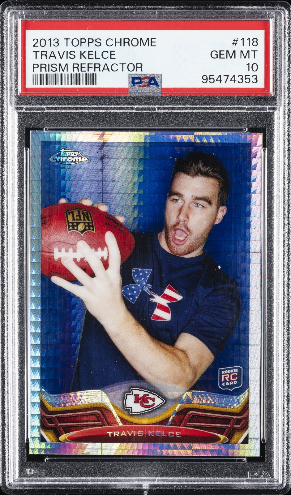 Travis Kelce Topps Chrome #118 Prism Refractor
