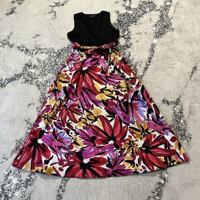 Donna Morgan Dress Womens Sz 2 Floral Printed Sleeveless A-line Two-fer | eBay Donna Morgan Dress Womens Sz 2 Floral Printed Sleeveless A-line Two-fer | eBay