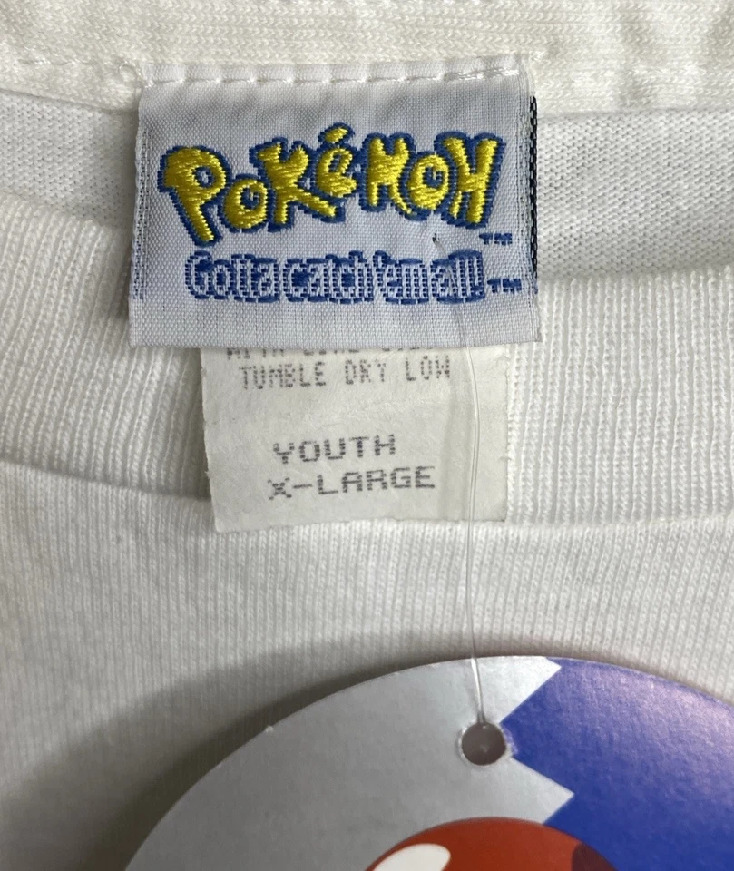 Camiseta Rara De Colección Nintendo Pokemon Ash Ketchum Team Pikachu 1999 Años 90 Juvenil XL Foto 3 de 4