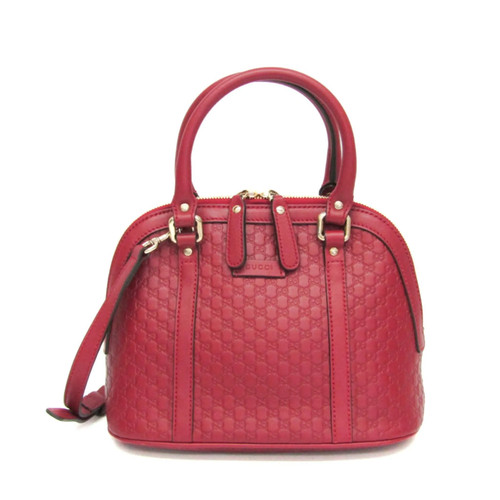 Gucci Convertible Dome Satchel Microguccissima Leather Red Handbag