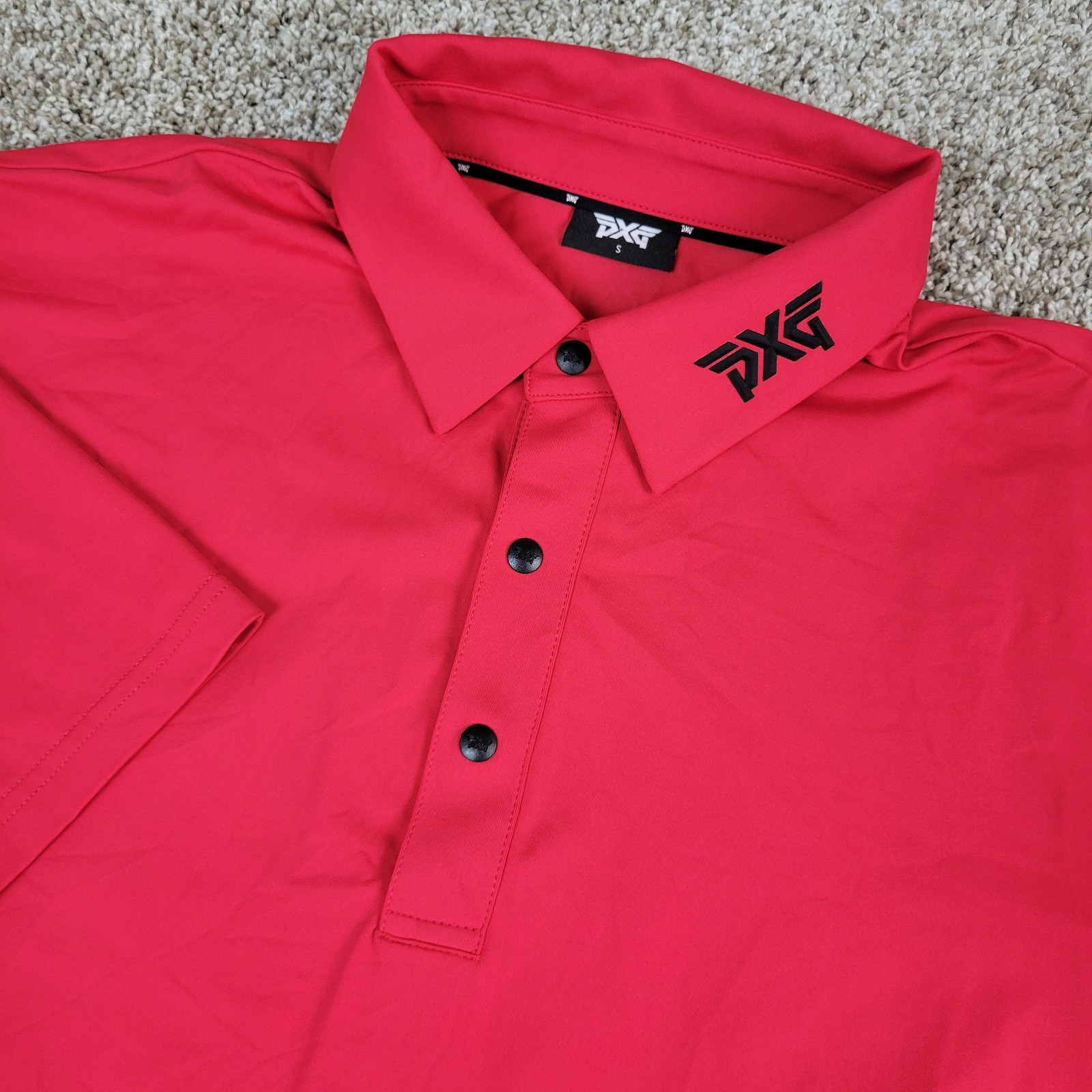 PXG Mens Small Solid Red Snap Performance Stretch… - image 1