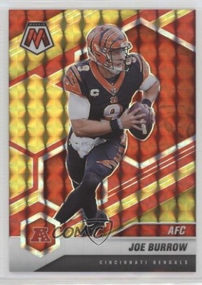 2021 Panini Mosaic Choice Fusion Red & Yellow Prizm 24/80 Joe Burrow #226 00ma