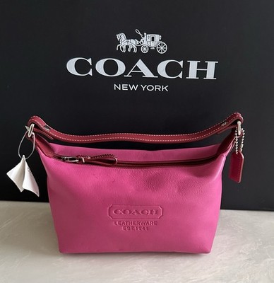 NWT COACH VINTAGE PINK LEATHER COSMETIC POUCH FS6J95 | eBay