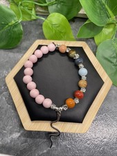 Handmade Ceramic Bead Beaded Stackable 6.5  Plus Stretch Bracelet New B218