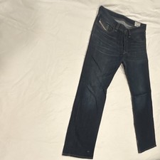 Diesel Men's Dark Blue Straight Leg Denim Jeans Cotton 5-Pocket Design