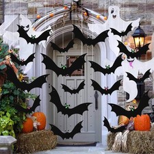18pcs Bats Halloween Hanging Decoration Outdoor Large Scary Flying Bat Spooky
