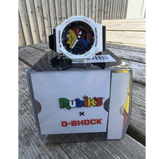 G-SHOCK x Rubik's GA-2100RBC-7AER Quartz Analogue/Digital White Case Black Strap