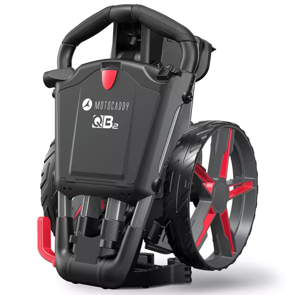 MOTOCADDY QB2 COMPACT 3 WHEELED GOLF TROLLEY  BLACK - RED /