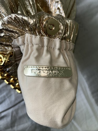 Tuckernuck Gold Glänzend Leder Etui Tasche Goldkette Wunderschön Einwandfrei - Bild 4 von 6