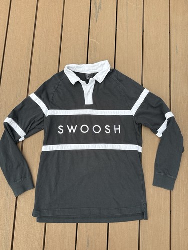 Men’s Swoosh Rugby Nike Polo Retro Collegiate Size medium Black White