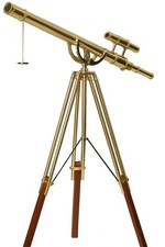 Double Barrel Brass Telescope with Tripod Antique Nautical Binocular Decor