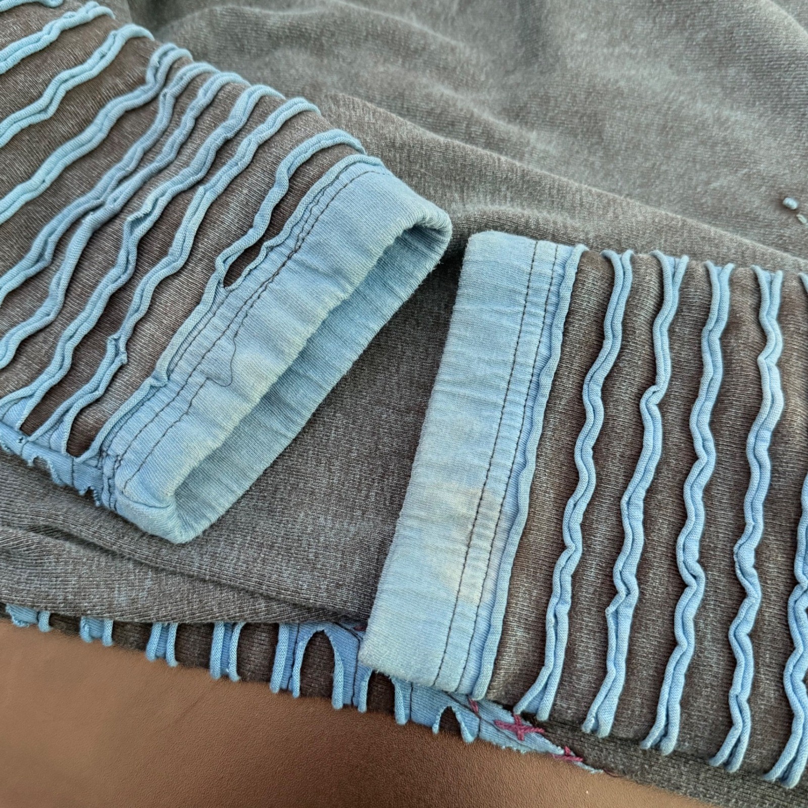 Stonewashed Pixie Core Patchwork Hoodie Jacket Bl… - image 8