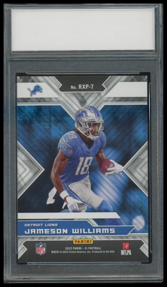 2022 Panini XR #RXP-7 Jameson Williams Rookie Exposé Blue #/99 - Image 2 of 2