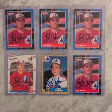 Donruss Fleer Topps Bob Sebra Autographed Montreal Expos 6 Card Lot MLB Baseball