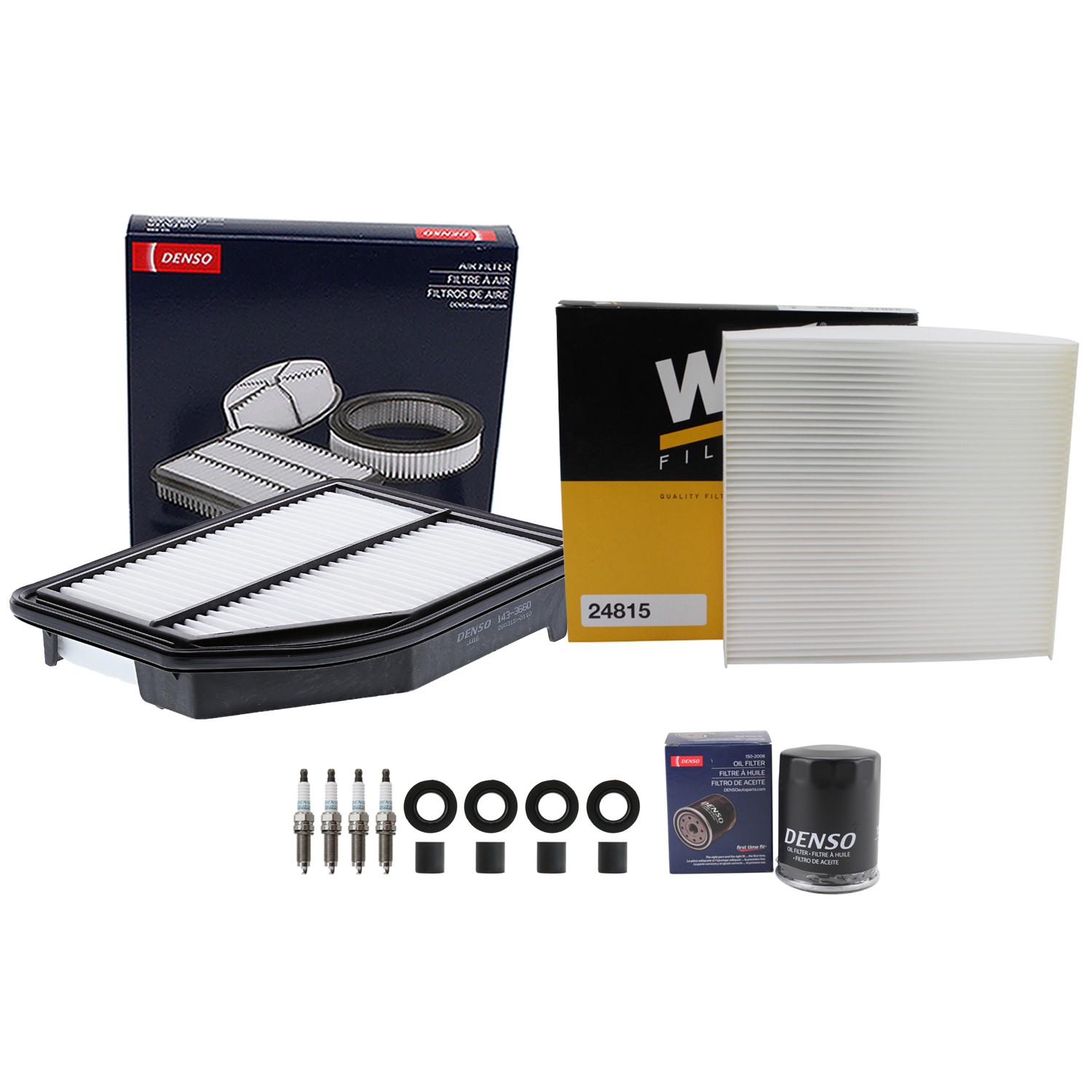 Denso Tune Up Kit NGK 4 Spark Plugs  Boots Kit for CR-V EX EX-L LX 2.4 L4 K24Z7