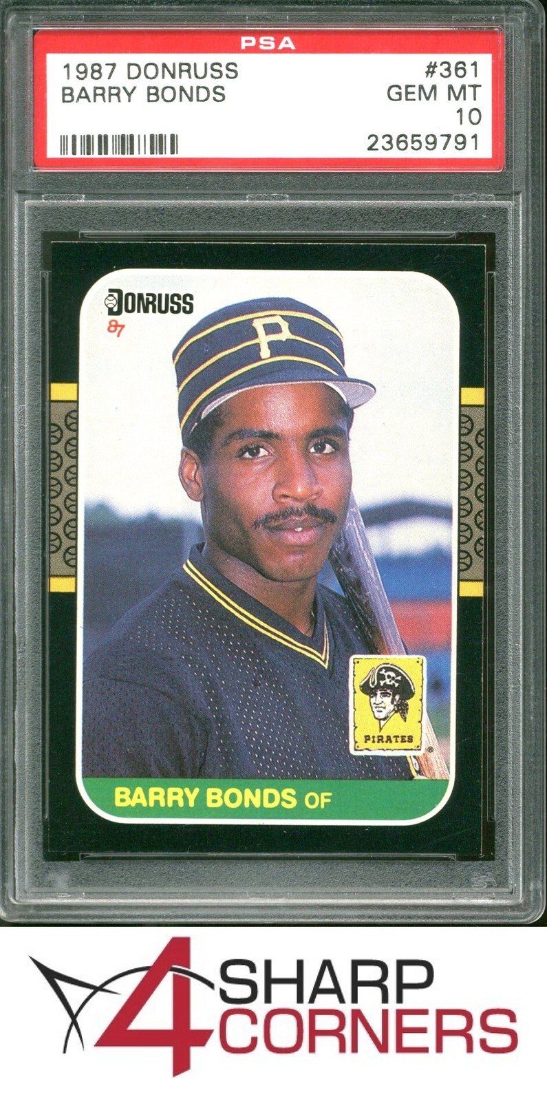 1987 DONRUSS #361 BARRY BONDS RC PIRATES PSA 10