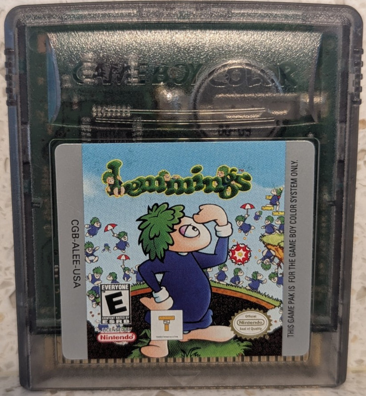 Lemmings Nintendo Game Boy Color GBC Authentic Cartridge Only