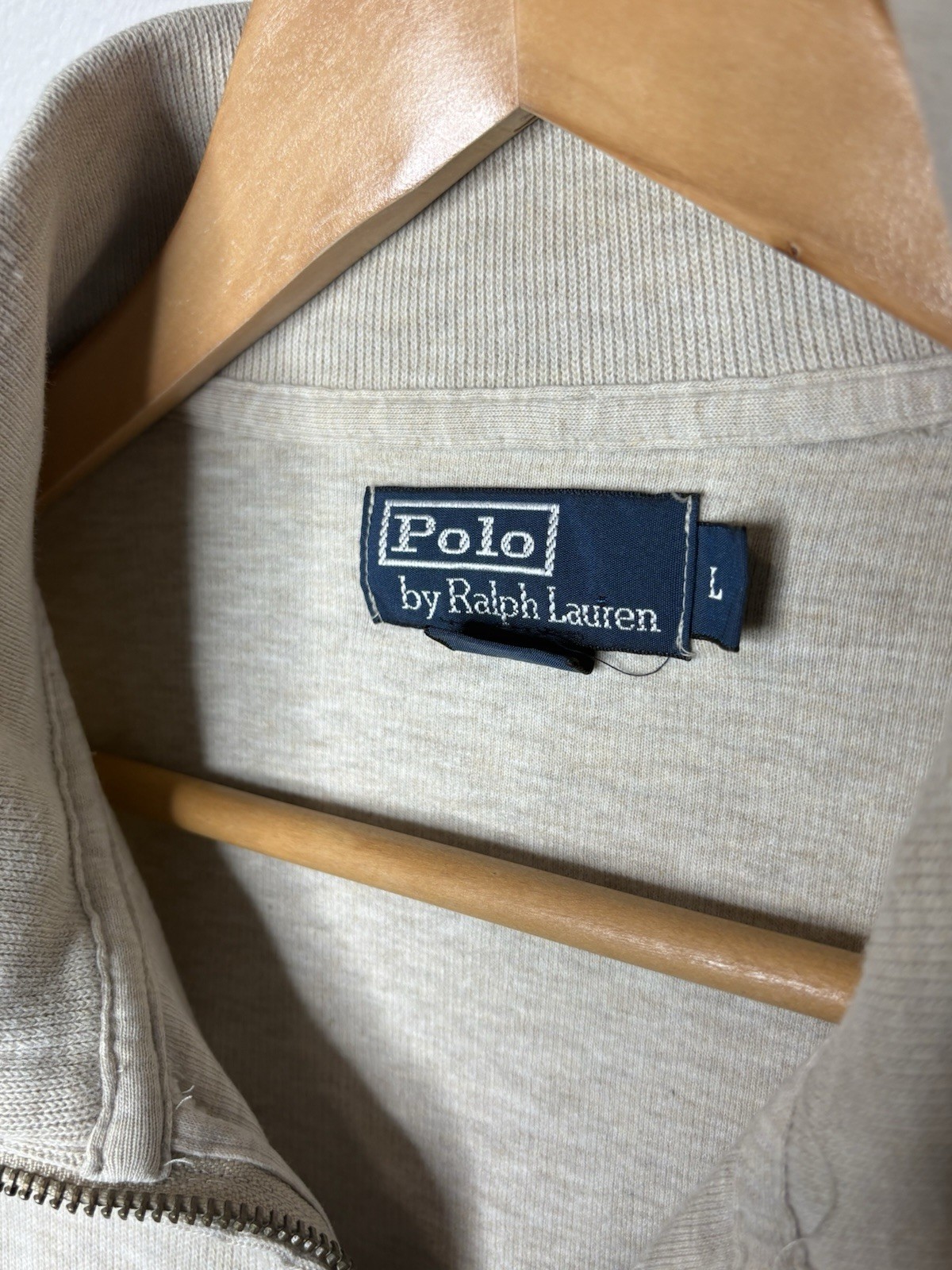 Polo Ralph Lauren uomo maglione giacca grande marrone full zip tasche verde pony