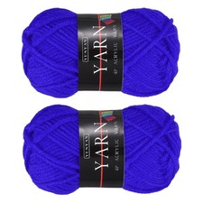 2PCS Crocheting Yarn, Sky Blue 4Ply Acrylic Yarn 50g, 110Yards
