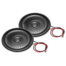 2 Pcs 2W 8 Ohm Small Speakers Metal Round Speaker with Wires, 40x5mm Black