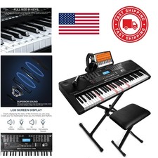 61 Key Electronic Keyboard with Sound and Headphone Jack Connectivity