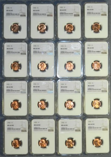 ONE 1955 P Lincoln Cent MS66 RD NGC BU Unc Red Wheat Penny