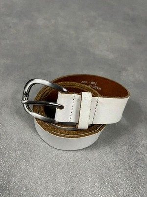 Ledergürtel weiß Vintage Archiv Made in France 85cm