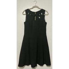 Eliza J Cut Out Fit and Flare Dress Black Size 12 Holiday Edgy Chic Party Formal