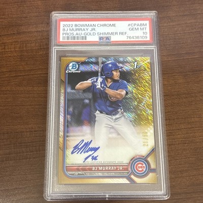 2022 Bowman Chrome BJ Murray Jr 1st Auto Gold Shimmer /50 PSA 10 SSP CPA-BM 🔥