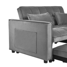 Convertible Sofa Bed 3-In-1 Sleeper Sofa Pull Out Futon Couch Loveseat Dark Gray