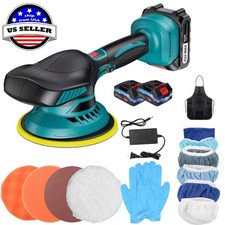 Dual Action Car Polisher Buffer Machine Cordless 6 Sander Polishing Kit Battery