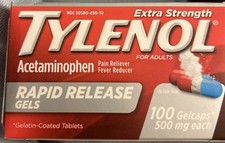 Tylenol Extra Strength Rapid Release Gels 500mg Acetaminophen 100ct Pain Relief