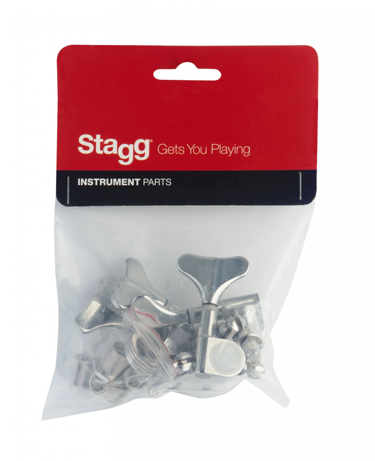 Stagg SP-MHBS-4X1CH Die Cast Chrome Bass Guitar Machine Heads - 4 In A Row
