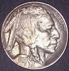 1914 BUFFALO NICKEL 5C , MINT STATE, FULL HORN ,SPLIT TAIL ,TONNING