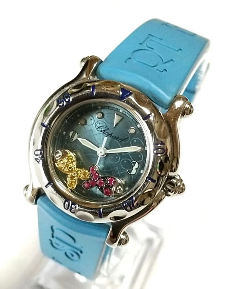 Reloj Chopard Happy Sport Happy Fish para dama correa de goma usado 15 de diciembre venta Foto 2 de 4