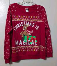 Rudolph The Red-Nosed Reindeer Christmas Sweatshirt Junior XL 15/17 Lights Up