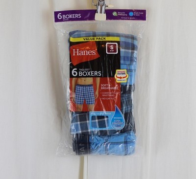 Hanes 6 PACK Men's Underwear Boxers Breathable Assorted Colors Size S (28-30'')