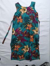 Vintage Floral Sleeveless Wrap Dress 1X By Looking Good Made In USA