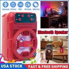 3 Inch Portable Bluetooth Speaker, 5W Outdoor Speaker with RGB Lights FM Radio