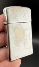 Vintage 1977 ZIPPO Slim Lighter WORKS LID LOOSE HARD TO CLOSE