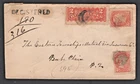 Canada  #F1a- 41  3c  REGISTERED    'LENNOXVILLE NO 22 1886' on BACK