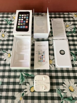 iphone 5s Earbuds (Still Sealed) with Insert and Empty Box (No Phone)