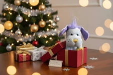 Webkinz Mohawk Puppy Plush HM645 No Code Ganz Blue Purple Yellow Dog