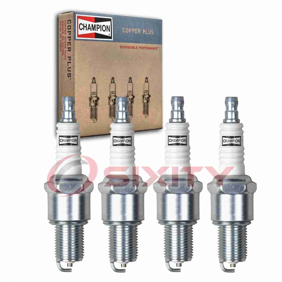 4 pc Champion Copper Plus Spark Plugs for 1969-1979 Peugeot 504 1.8L 2.0L L4 bq