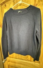 J Crew Women’s Crew Sweater Long Sleeve Wool Angora Vintage Black Size M
