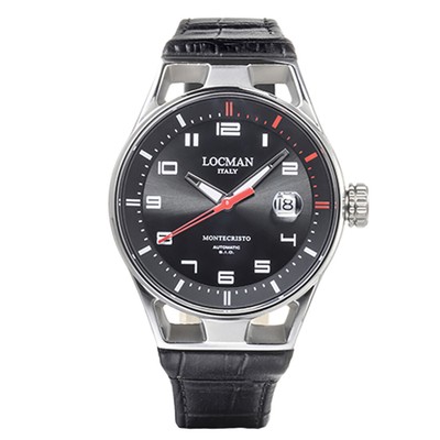 Locman Italy Herrenuhr Montecristo Automatik schwarz 41 mm Ref. 0541