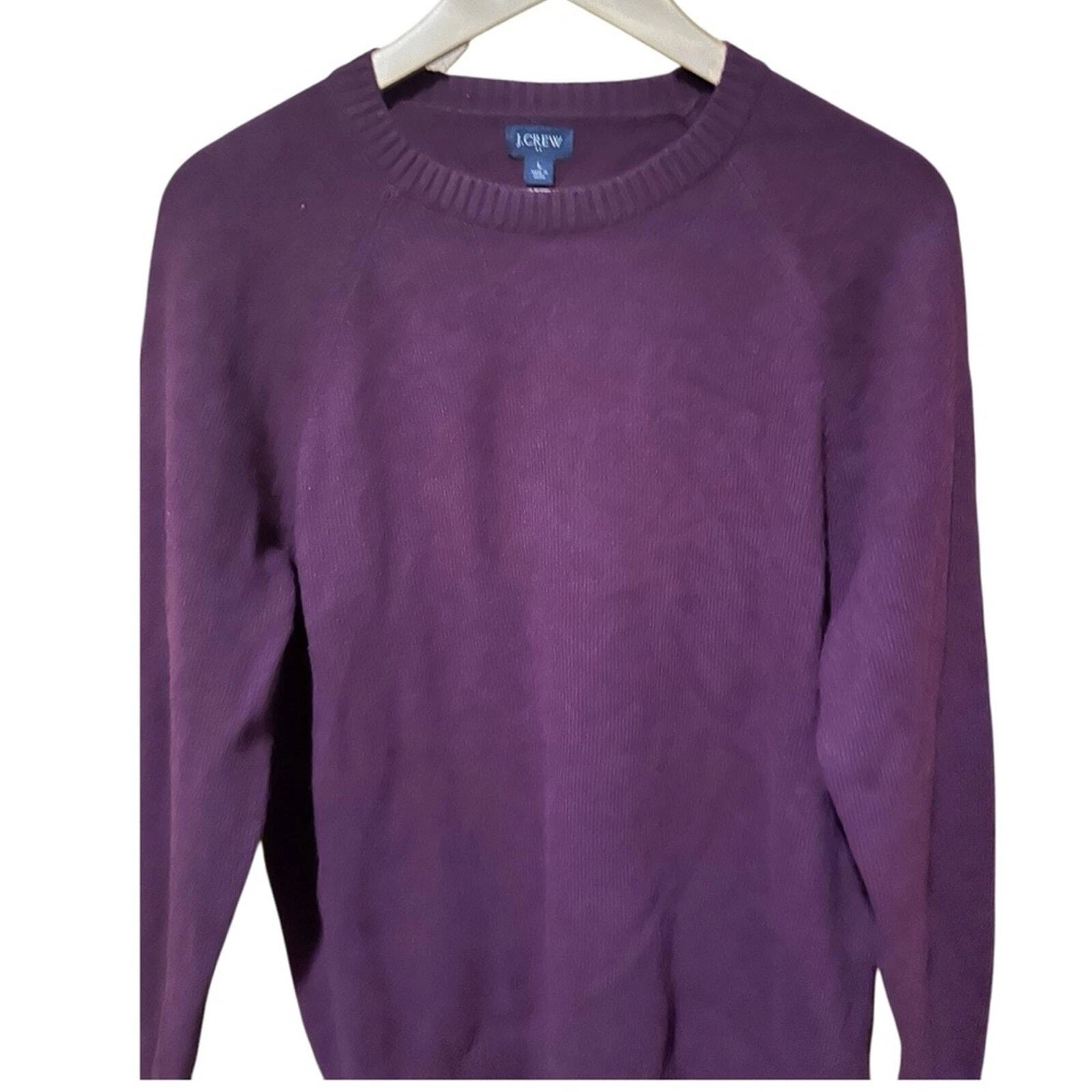 New J Crew Burgundy Wine Lambswool Blend Crewneck Sweater Large NWOT