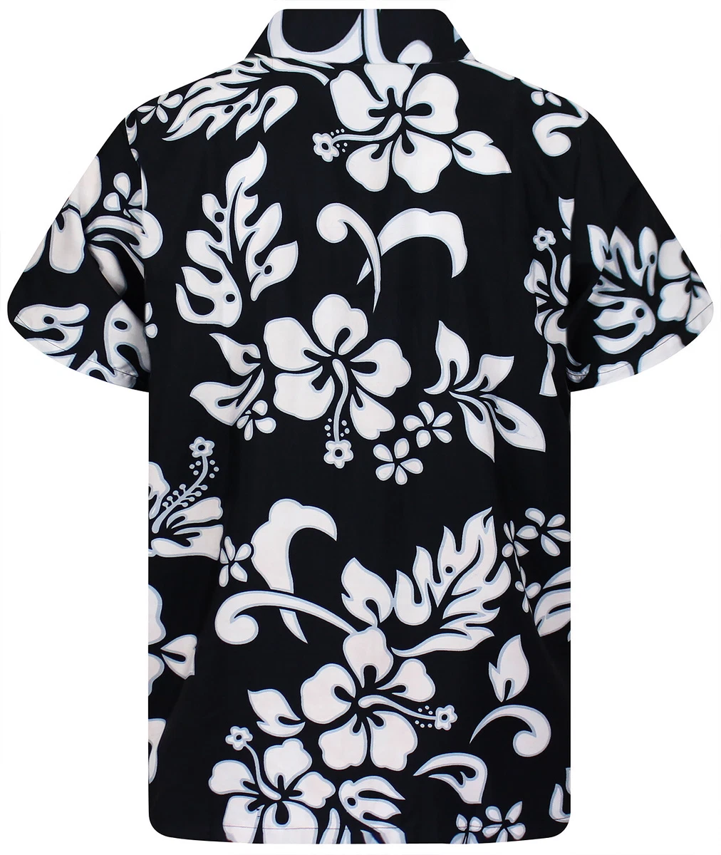 Funky Camisa Hawaiana Hibiscus Negro bienes b