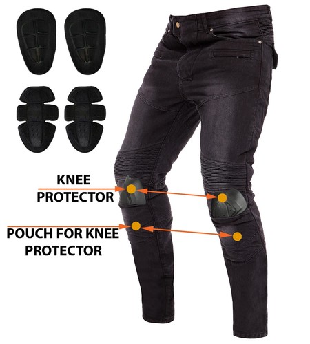 Herren Motorrad Motorrad Jeans Hose Verstärkung mit Aramidschutzfutter - Bild 5 von 12