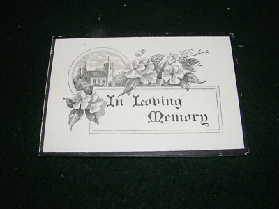VINTAGE IN MEMORIUM CARD ELIZA JONES INTERRED GREENWICH CEMETERY 1922